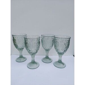 4 Noritake Arbor Light Green 6 1/2" Wine Stems